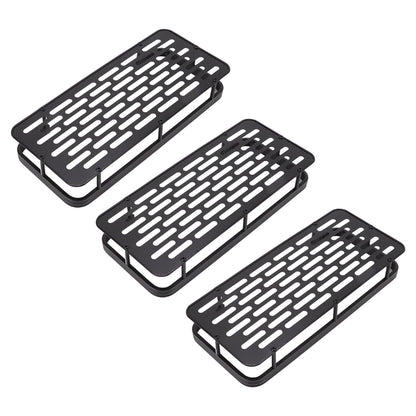 Shower Storage Rack 3 Layers Punch Free Rectangle Aluminum Shower Shelf Basket for Home Bathroom Black