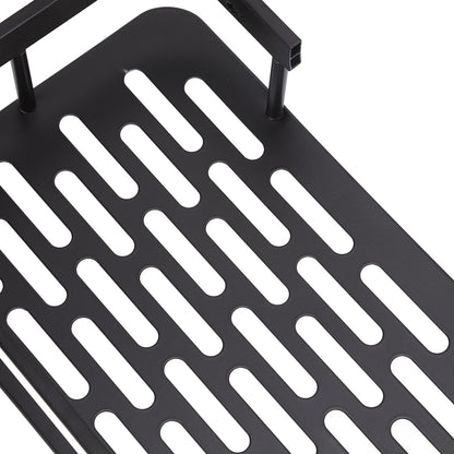 Shower Storage Rack 3 Layers Punch Free Rectangle Aluminum Shower Shelf Basket for Home Bathroom Black