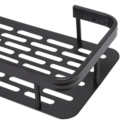 Shower Storage Rack 3 Layers Punch Free Rectangle Aluminum Shower Shelf Basket for Home Bathroom Black