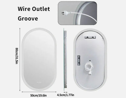 Interior Ave - 50 x 80cm Oval Frameless LED Bathroom Mirror