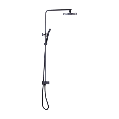 WELS 8" Rain Shower Head Set Square Dual Heads Faucet High Pressure Hand Held