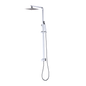 WELS 8" Rain Shower Head Set Square Dual Heads Faucet High Pressure With Mixer