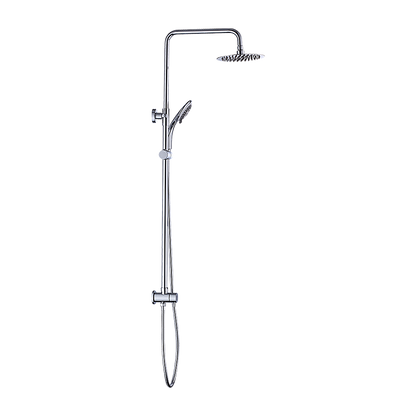 WELS 8" Rain Shower Head Set Rounded Dual Heads Faucet High Pressure Hand Held