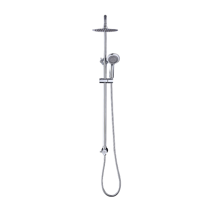WELS 8" Rain Shower Head Set Rounded Dual Heads Faucet High Pressure Hand Held