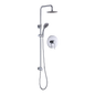 WELS 8" Rain Shower Head Set Rounded Dual Heads Faucet High Pressure With Mixer