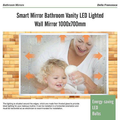 Smart Mirror Bathroom Vanity LED Lighted Wall Mirror 1000x700mm