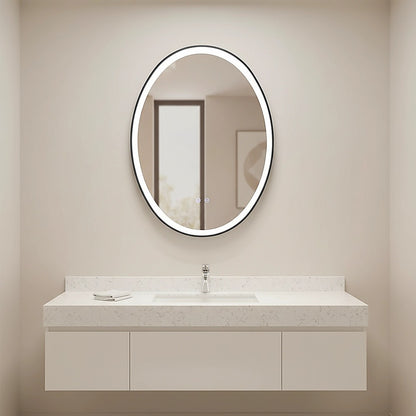 Oval Mirror LED Anti-Fog Illuminated Bathroom Living Room