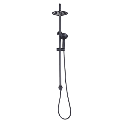 WELS 8" Rain Shower Head Set Rounded Dual Heads Faucet High Pressure Hand Held