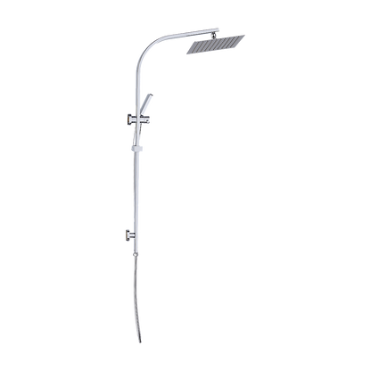WELS 10" Rain Shower Head Set Square Dual Heads High Pressure with Handheld in Chrome