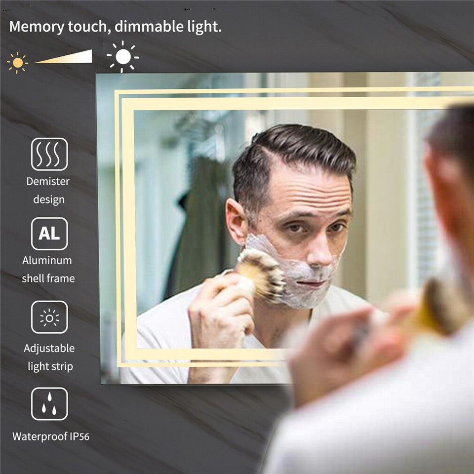 LED Bathroom Mirror with Anti-Fog & Adjustable Lighting