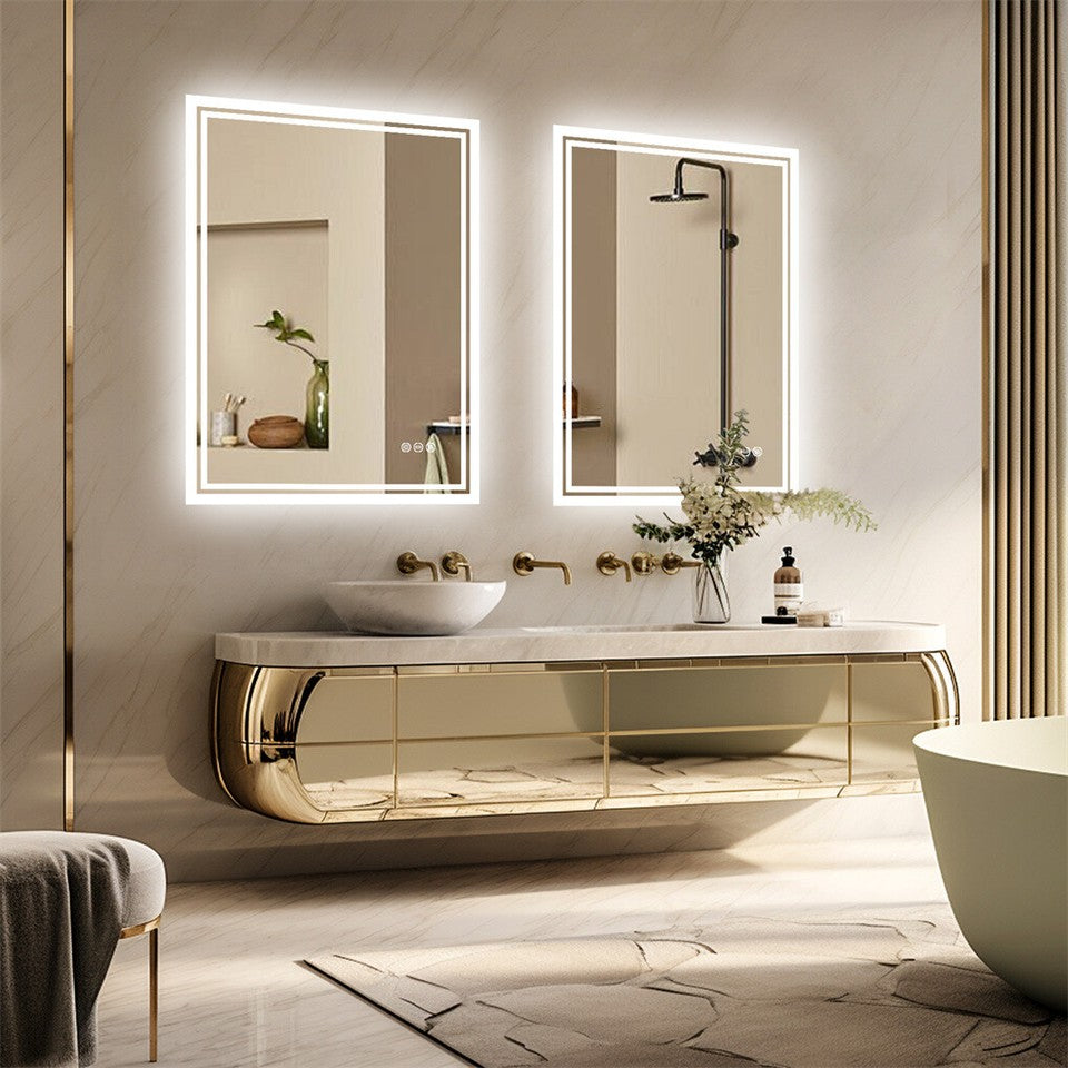 LED Anti-Fog Wall-Mounted Bathroom Mirror
