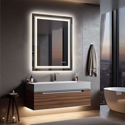 900*700MM Dimmable LED Bathroom Mirror Antifog Wall Mounted Vanity Makeup Mirror