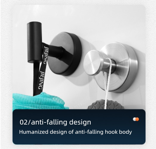 Stainless Steel Vacuum Suction Cup Hook Rack 3-Hook Black Wall Mounted Towel Rail for Bathroom and Kitchen No Drilling Required