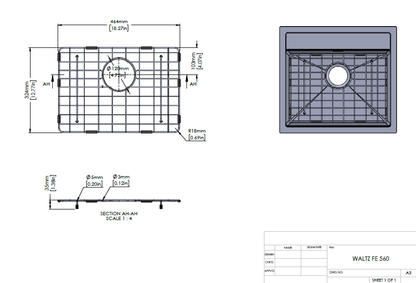 Stainless Steel Gunmetal Grid for Carysil Waltz 560FE