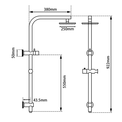 10" Black Shower Station