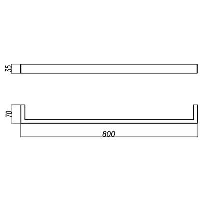 IVANO Series Square Brushed Nickel Single Towel Rail 800mm