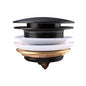 40mm Matt Black Solid Brass Bathtub Mushroom Pop Up Waste Drain NO Overflow