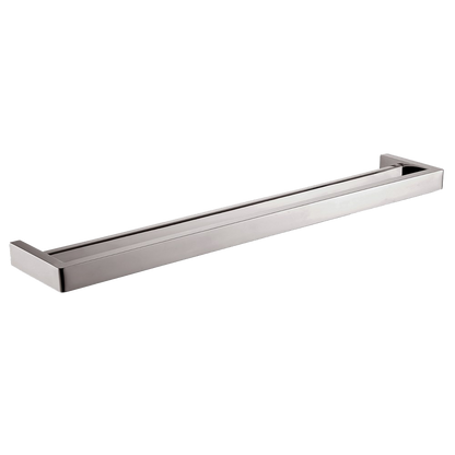 IVANO Series Square Brushed Nickel Double Towel Rail 800mm