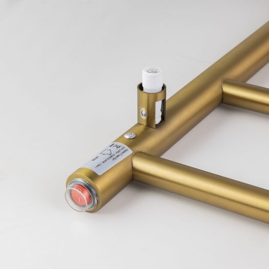 Brushed Brass Round Electric Heated Towel Rack 6 Bars