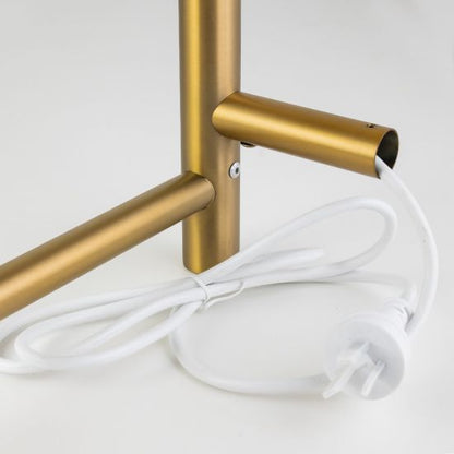Brushed Brass Round Electric Heated Towel Rack 6 Bars