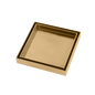 Brushed Yellow Gold Shower Grate Floor Waste Drain Smart Insert Tile 120*120mm(81.3mm Outlet)