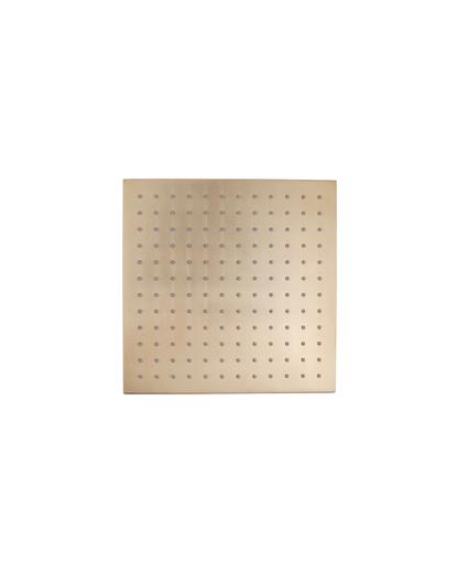 Square Brushed Yellow Gold Brass Rainfall Shower Head 250mm