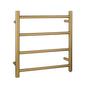 Brushed Yellow Gold Round Electric Heated Towel Rack 4 Bars