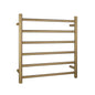 Brushed Brass Round Electric Heated Towel Rack 6 Bars