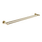 LUCID PIN 800mm Round Brushed Yellow Gold Double Towel Rack Rail