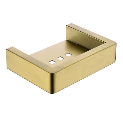 IVANO Series Square Brushed Yellow Gold Soap Dish Holder