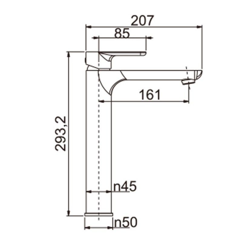 VOG Series Light Brushed Brass Tall Basin Mixer