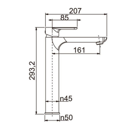 VOG Series Light Brushed Brass Tall Basin Mixer
