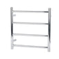 Round Chrome Electric Heated Towel Rack 4 Bars