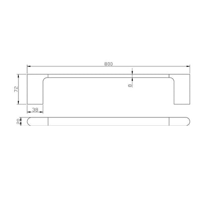 VOG Series Brushed Nickel Single Towel Rail 800mm