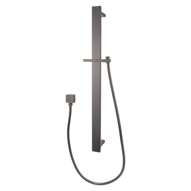 Square Gun Metal Grey Sliding Shower Rail without handheld Shower (PVC Hose)