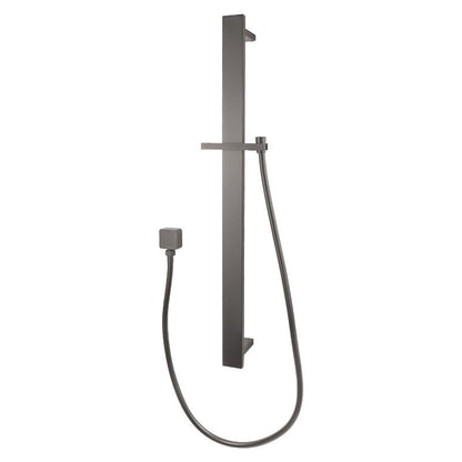 Square Gun Metal Grey Sliding Shower Rail without handheld Shower (PVC Hose)