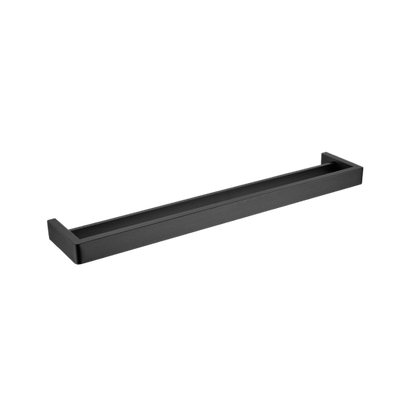 IVANO Series Square Black Double Towel Rail 600mm