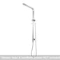Chrome Square Shower Station without Shower Head and Handheld Shower(Wide Rail)