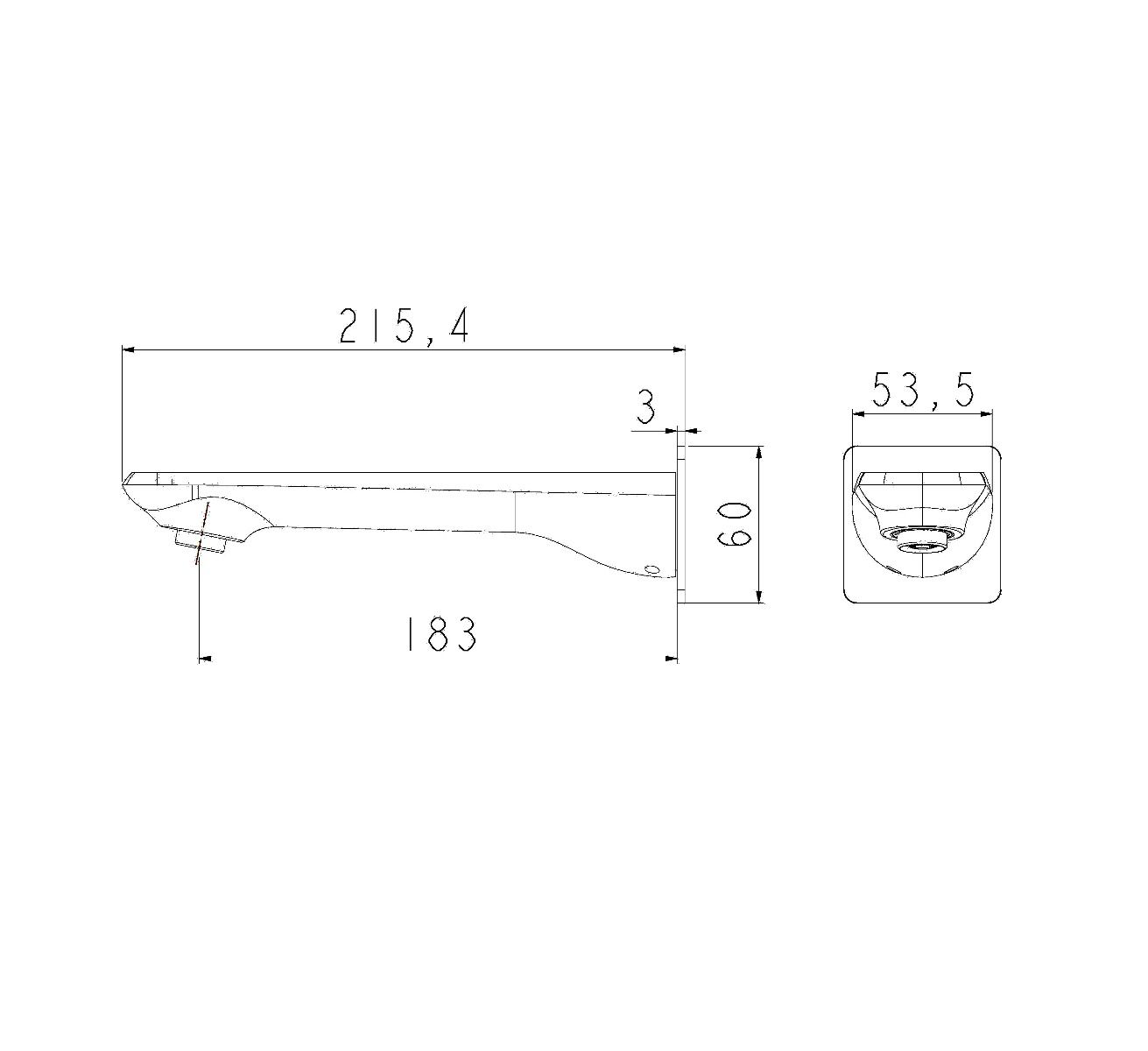Norico Esperia Matte Black & Chrome Bath Spout