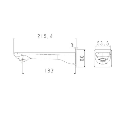 Norico Esperia Matte Black & Chrome Bath Spout