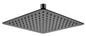 Super-slim Square Black Rainfall Shower Head 250mm