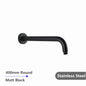 Round Black Stainless Steel Wall Mounted Shower Arm 400mm