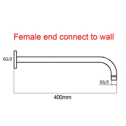 400mm Light Brushed Brass Wall Shower Arm