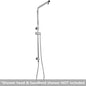 Right Angle Round Chrome Top Inlet Shower Rail