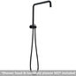Round Black Top Water Inlet Shower Rail