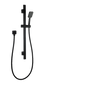 3 Functions Square Black Hand held Shower Set With Rail