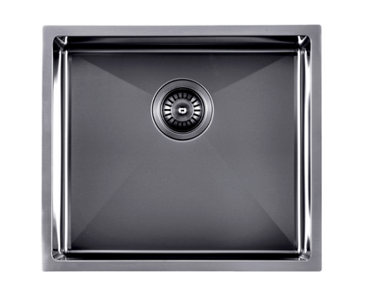 510*450*230mm Gun Metal Grey Hand-made Single Bowl Kitchen Sink(Round Edges)