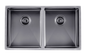Satin - Gun Metal Grey 770x450x215mm 1.2mm Handmade Top/Undermount Double Bowls Kitchen Sink