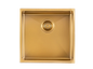 440x440x205mm Brushed Yellow Gold Stainless Steel Handmade Single Bowl Sink for Flush Mount and Undermount