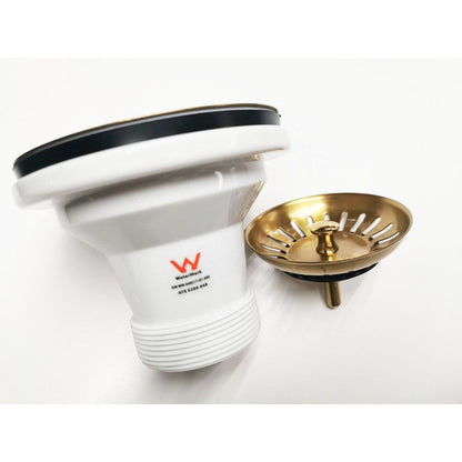 90/114mm Kitchen Sink Gold Strainer Waste Assembly Stainless Steel 304